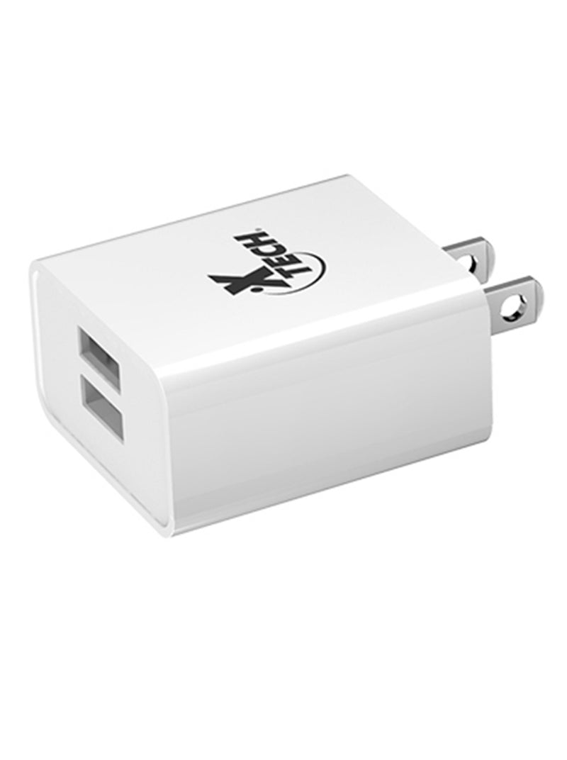 Xtech XTC-202 - Dual USB-A Wall Charger, 5V, 3.1A, White
