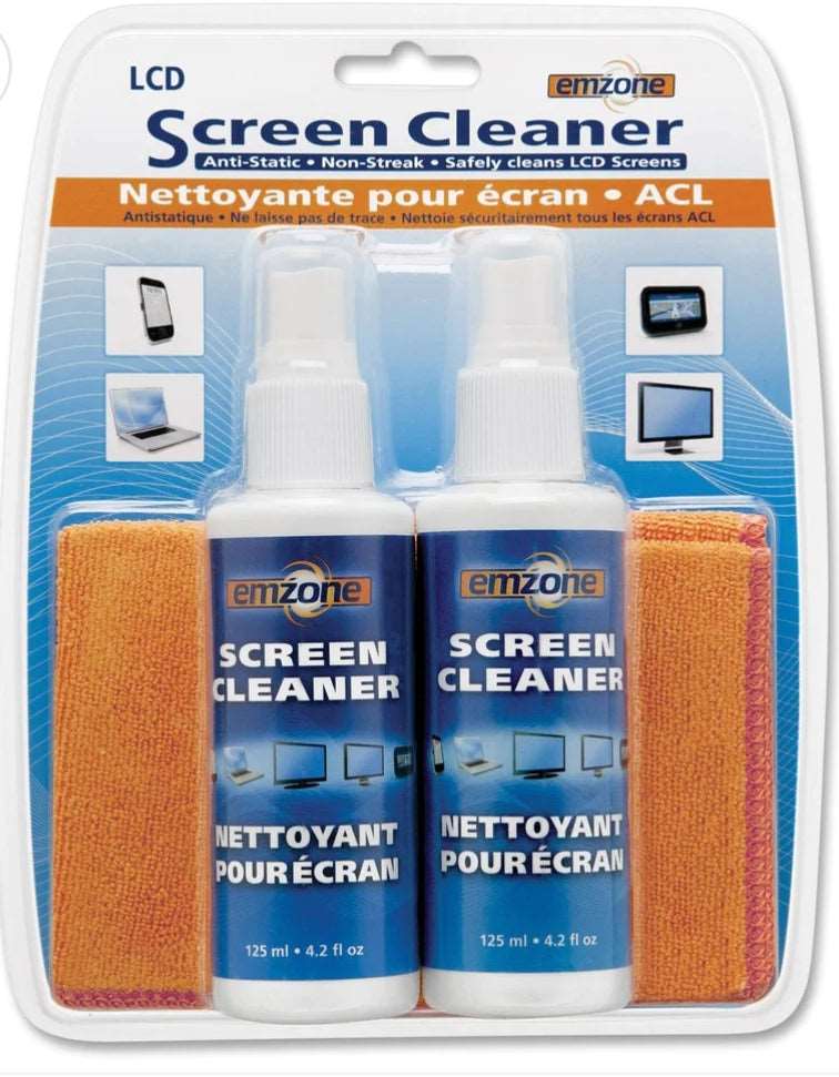 Emzone Screen Cleaner Spray 118 ml with Cloth Kit (2 Pack)