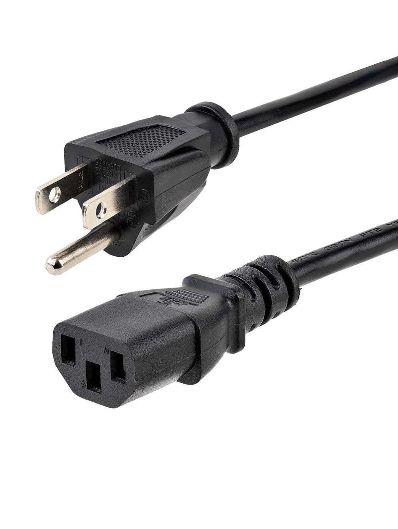 15ft (4.5m) Computer Power Cord, NEMA 5-15P to C13, 10A 125V, 18AWG, Black Replacement AC Power Cord, Printer Power Cord, PC Power Supply Cable, Monitor Power Cable - UL Listed