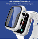 2 in 1 watch strap case with glass replacement silicone watch band watch face for apple watch 7 41mm 45mm 40mm 42mm