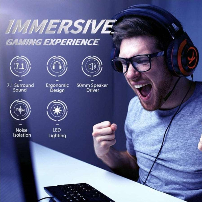 VANKYO Gaming Headset CM7000 with Authentic 7.1 Surround Sound with Noise Canceling Mic for PC, PS4, Xbox One, Gamecube, Nintendo Switch