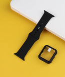 2 in 1 watch strap case with glass replacement silicone watch band watch face for apple watch 7 41mm 45mm 40mm 42mm