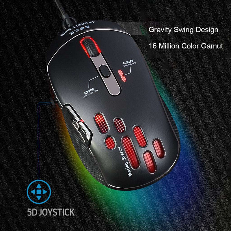 Wired Gaming Mouse 5D JOYSTICK 4000DPI 7 Buttons