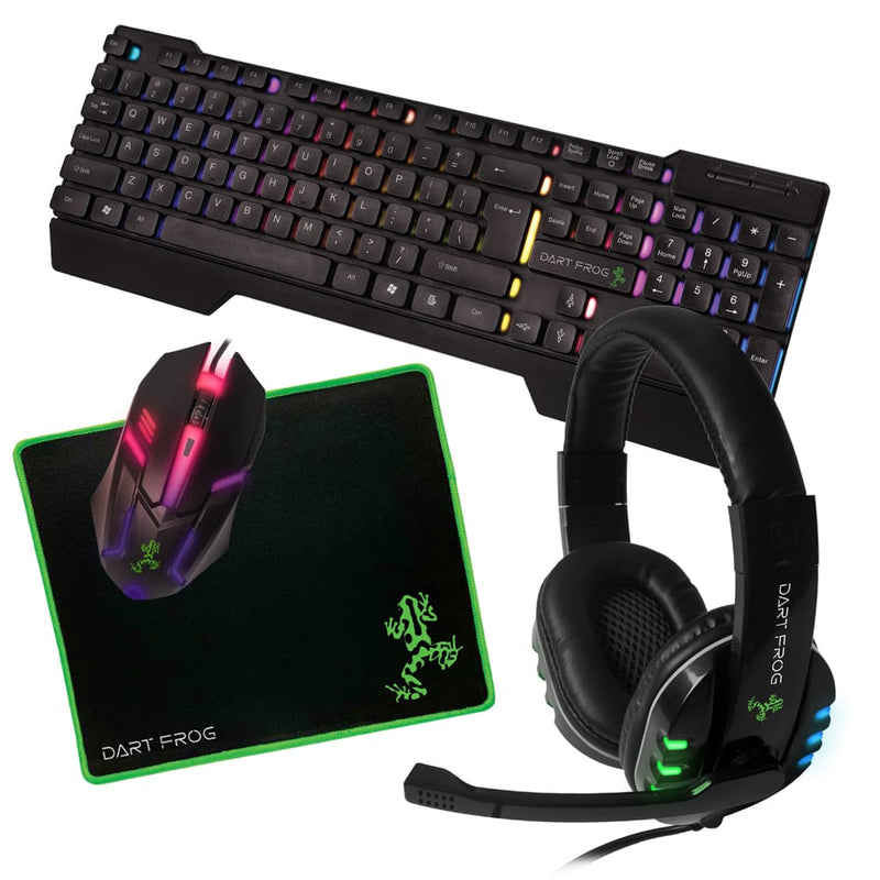 Dart Frog – 4 pc Gaming Combo – headphones, mouse, mouse pad and keyboard