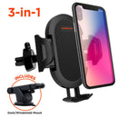 3-in-1 Phone Mount Kit | Vent + Dashboard + Windshield | Black