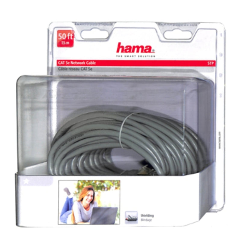 HAMA CAT 5E NETWORK CABLE GREY 50FT