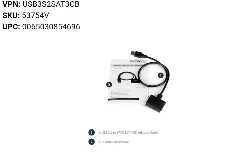 StarTech SATA to USB Cable - USB 3.0 to 2.5" SATA III Hard Drive Adapter