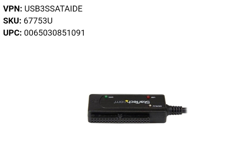 StarTech USB 3.0 to SATA IDE Adapter - 2.5in / 3.5in - External Hard