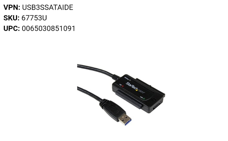 StarTech USB 3.0 to SATA IDE Adapter - 2.5in / 3.5in - External Hard
