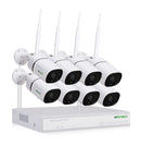 8 channels wifi security camera systems. White