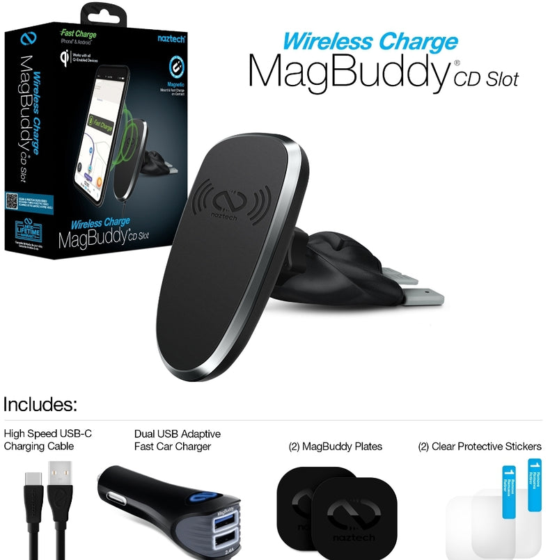 Naztech MagBuddy Wireless Charge CD Slot Mount