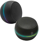 Portable Bluetooth Speakers with LED Lights - Double Pack - Stereo Sound - Black