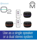 Portable Bluetooth Speakers with LED Lights - Double Pack - Stereo Sound - Black