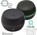 Portable Bluetooth Speakers with LED Lights - Double Pack - Stereo Sound - Black