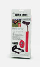 SOUNDLOGIC XT SELFIE STICK WITH BLUETOOTH WIRELESS SHUTTER REMOTE, red,black,blue