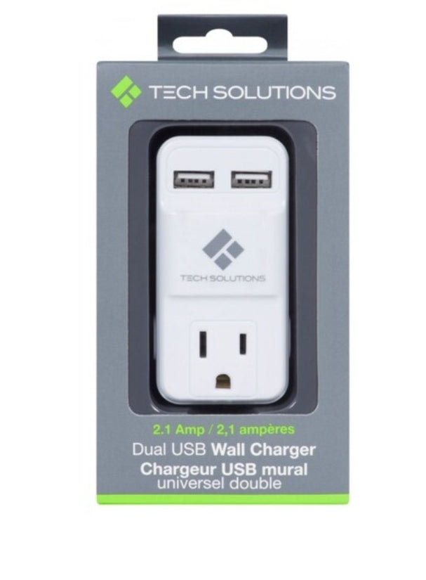 Tech solution 2.1 Amp Dual USB Wall Charger