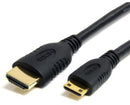 6 ft High Speed HDMI® Cable with Ethernet- HDMI to HDMI Mini- M/M - Black