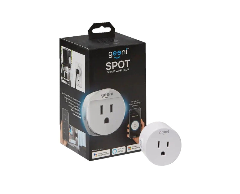 Geeni SPOT Smart Wifi Outlet Plug, Compatible with Alexa and Google Assistant, White