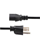 15ft (4.5m) Computer Power Cord, NEMA 5-15P to C13, 10A 125V, 18AWG, Black Replacement AC Power Cord, Printer Power Cord, PC Power Supply Cable, Monitor Power Cable - UL Listed