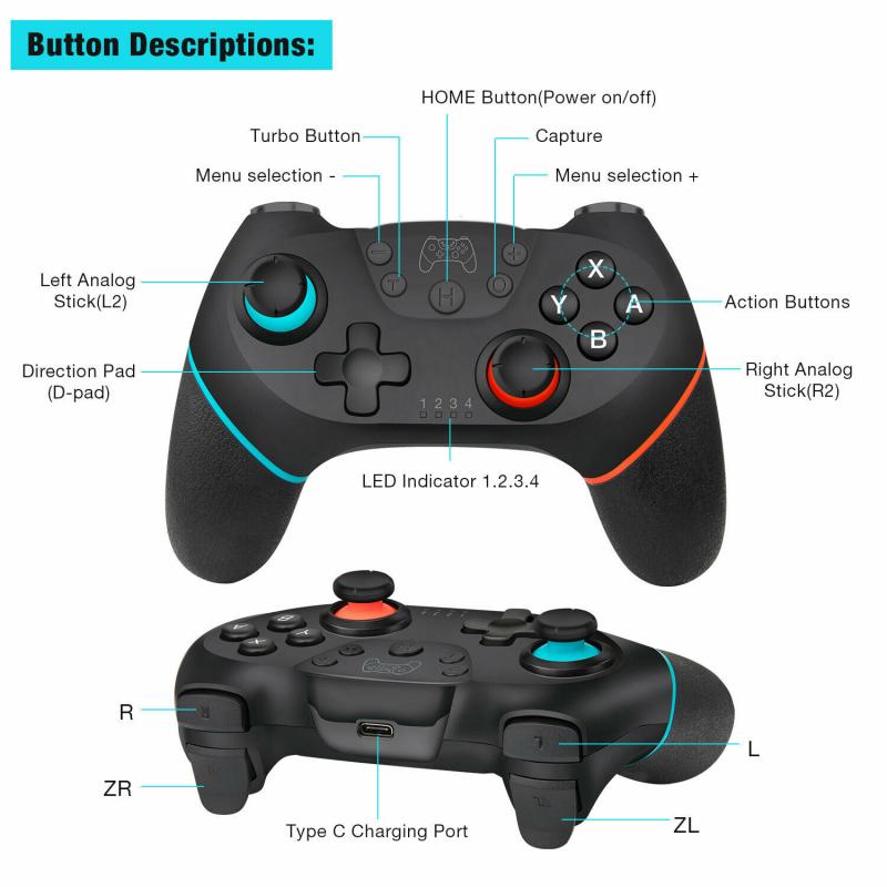 Wireless-Bluetooth Gamepad with 6-Axis  For Switch Pro Console