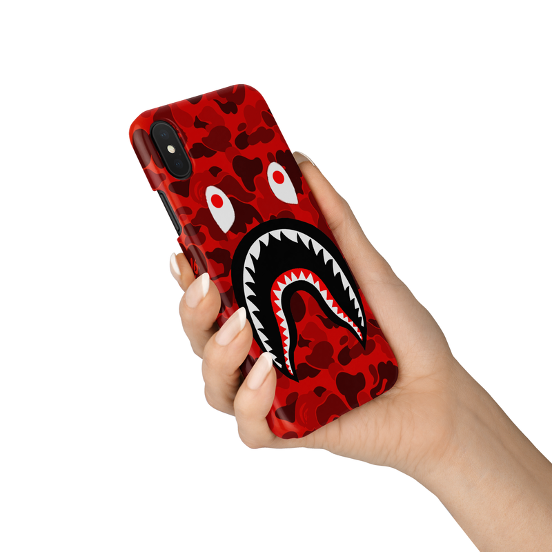 Red Camo Shark Mouth iPhone Case